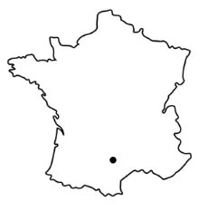 Rayssaguel placé sur la carte de France